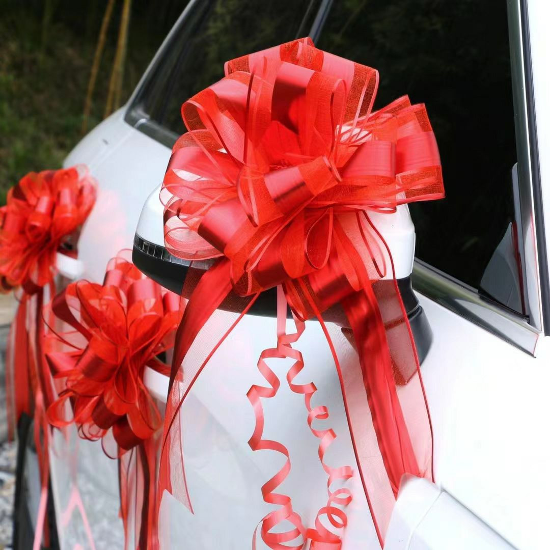 Nœuds décoratifs en tulle ou organza extra-large 6.4inch, utilises pour des évènements spéciaux comme le Mariage, Panier de fruits, Bande d'ouverture Décoration Sphérique Fleur Ribbon