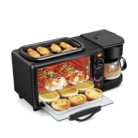 Machine à petit déjeuner, four, micro ondes, cafetière