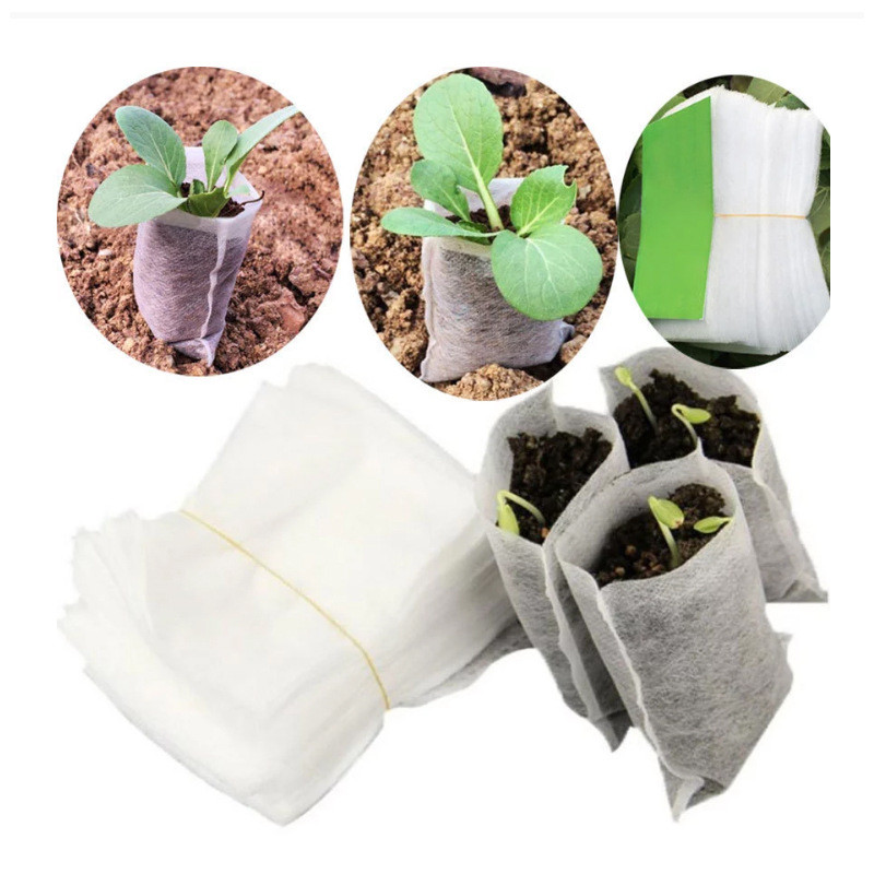 100pcs / pack Sag de semis non tissé Plant plante Plantant Sac de nutrition Sac de jardinage de sacs 8 * 10cm