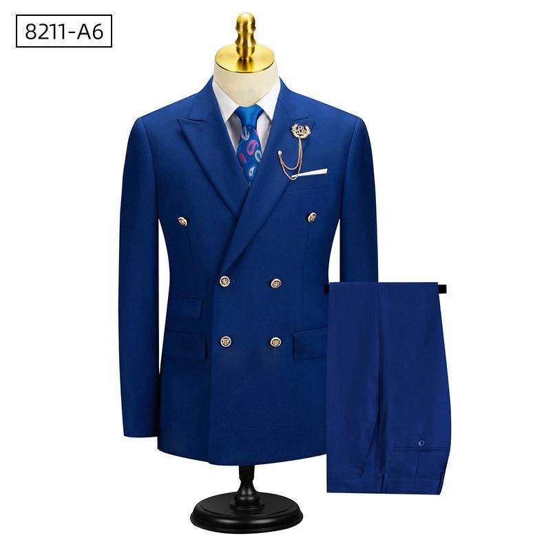 Ensemble de costume veste croisées haute gamme décontracté pour homme