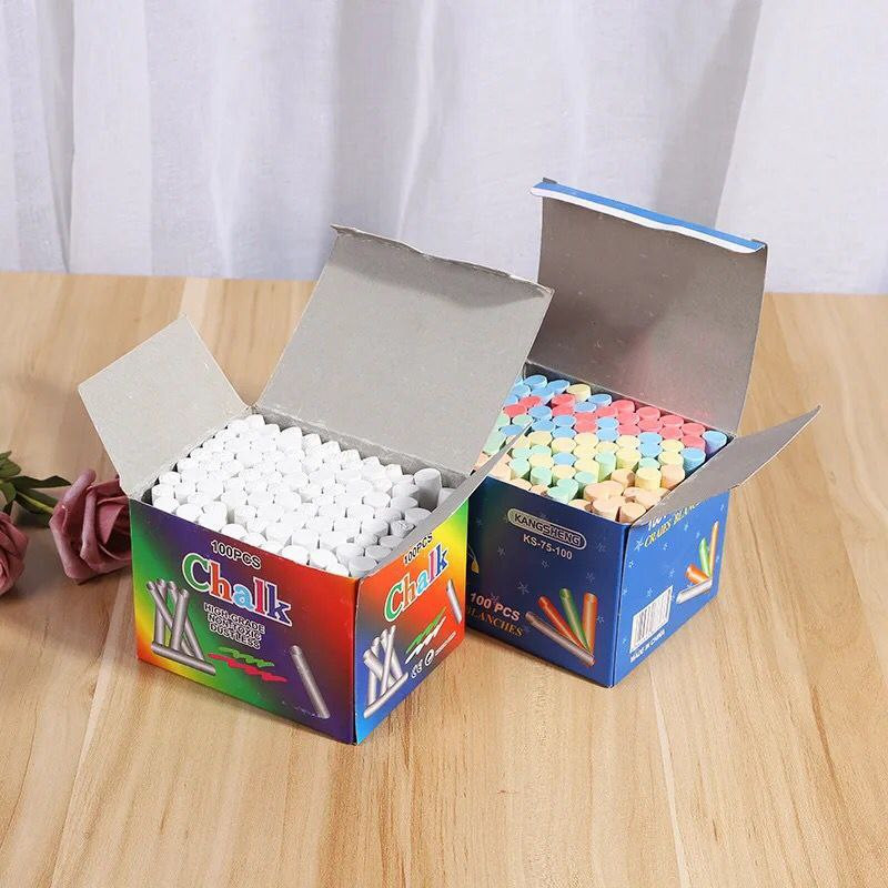 Craie pour eleves et etudiants - Outils d'écriture sur tableau noir et vert pacqute de 100pcs de couleur sans poussière