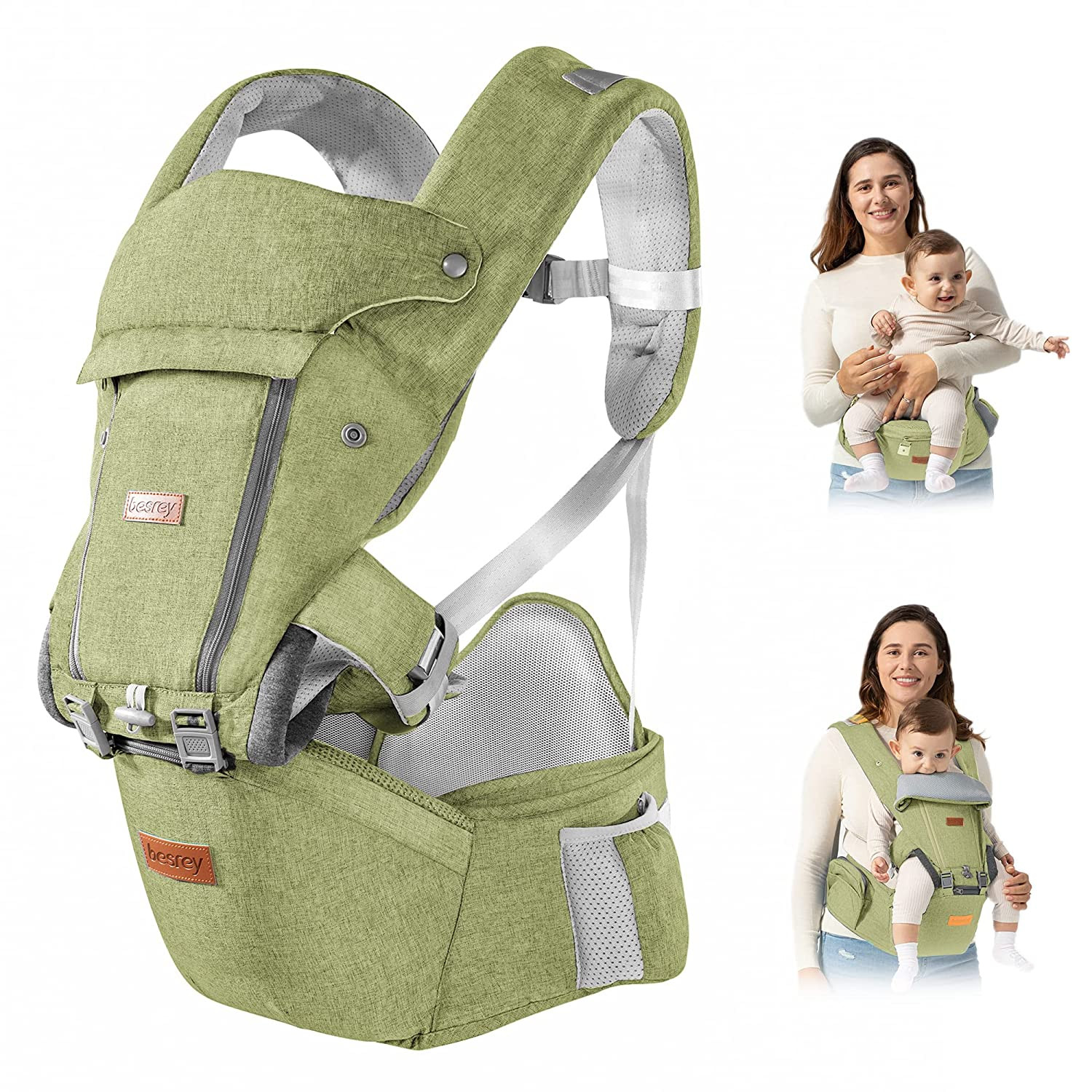 Porte-bébé besrey, porte-bébé pour la marche, porte-bébé pour hommes face à l'extérieur, porte-bébé kangourou, porte-bébé pour tout-petits, taille plus, disponible en 4 couleurs