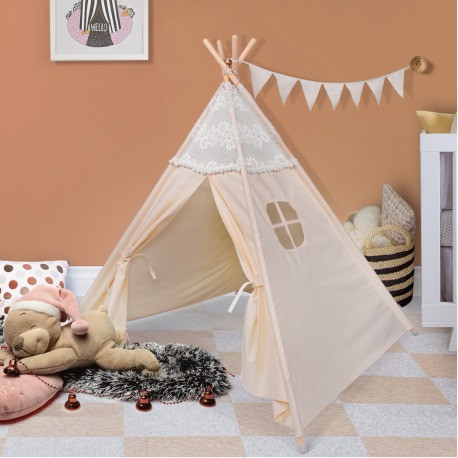 besrey/ Tente tipi en coton – Le coin secret idéal pour enfants!