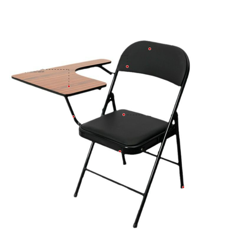 Chaise d'étude pliante avec tablette d'écriture intégrée, chaise pliante à dossier simple, chaise de journaliste portable avec tableau d'écriture, chaise d'écriture pour conférence et formation.