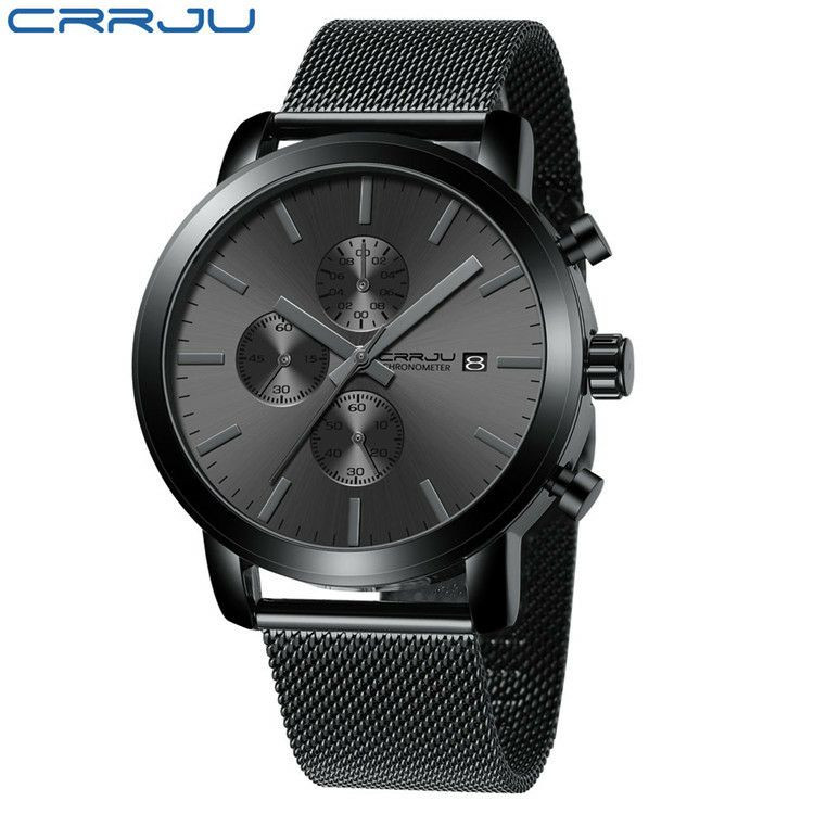 CRRJU / KAJUN 2287 MONTRE MENSE MONTRE MODIFICATION MODE  MONTRE MEN'S MELL'ALS Student's Watch Simple Calendar