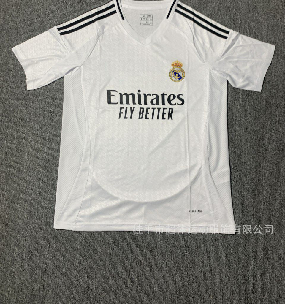 Uniforme de football 2425 T-shirt à manches courtes domicile du Real Madrid maillot du club de football pour hommes imprimé équipe respirante à séchage rapide