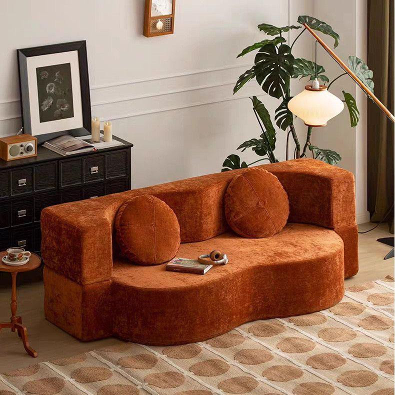 Canapé-lit en tissu antique, module pour petit appartement, salon pliable, double usage