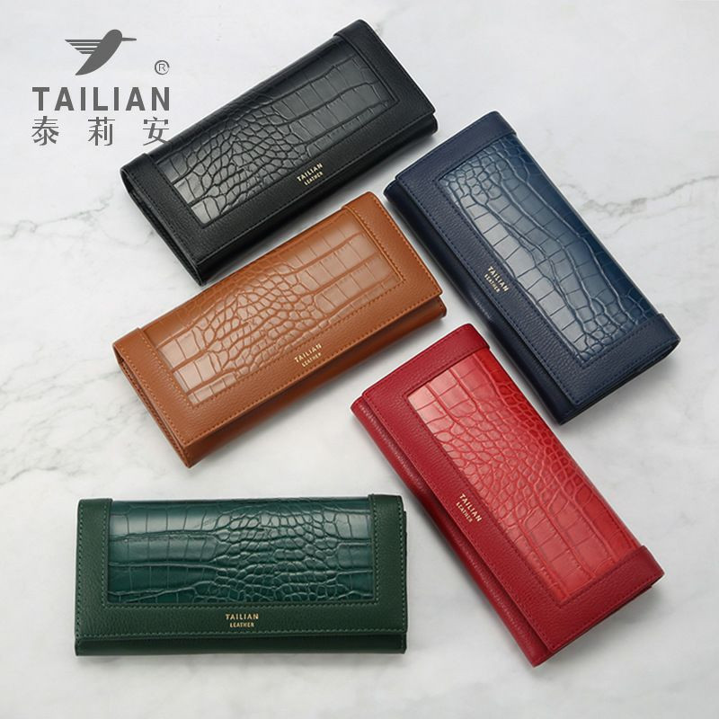 Tailian portefeuille class, tendance, glamour pour dames de style européen et américain pochette porte monnaie à motif crocodile sac à main portefeuille multifonctionnel