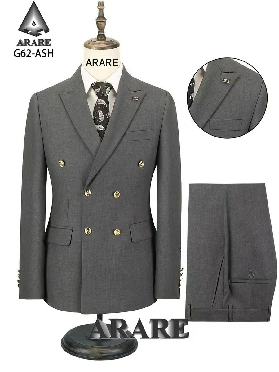 Vêtement ensemble Costume veste de marque ARARE  pour homme haute gamme , Métal Double-Breasted Business Wedding Suit Men